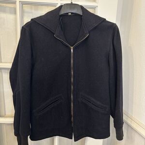 Vintage Navy Midshipman Pea Coat Naval Academy Store Zip Hood READ